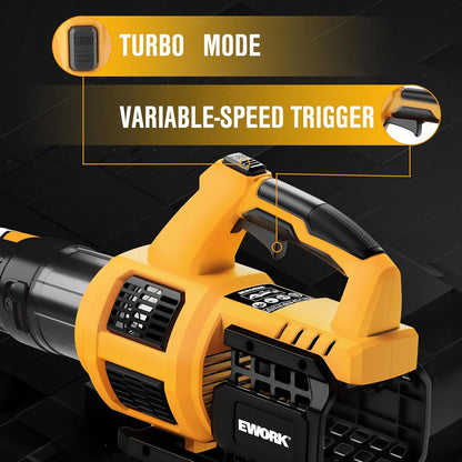 Souffleur de Feuilles sans Fil 21V avec Technologie Turbo Puissante