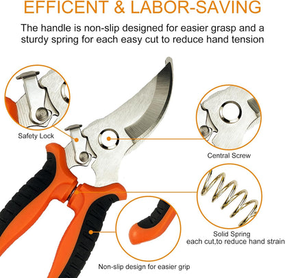 4 Paires de Cisailles de Taille pour Jardinage